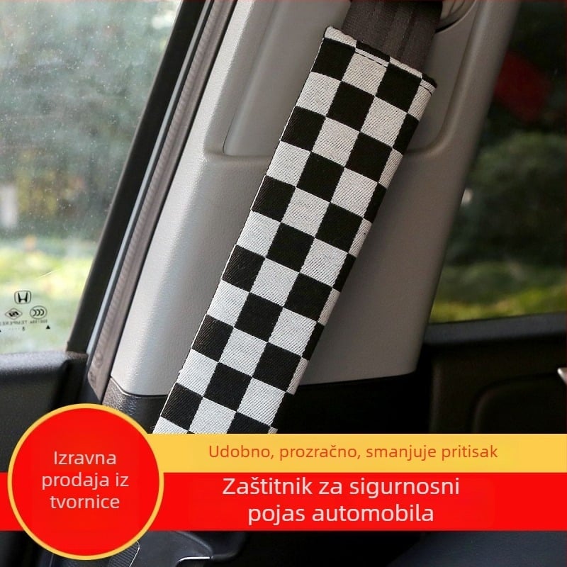 Zaštitni pokrov sigurnosnog pojasa automobila, jacquard kvilting, mekani pamuk, 56 g, samoljepljiv