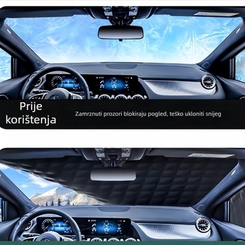 Univerzalni pokrov za automobil s aluminijskom folijom za zaštitu od sunca i kiše, toplinska izolacija, ugrađena montaža, pokrivanje prednjeg dijela