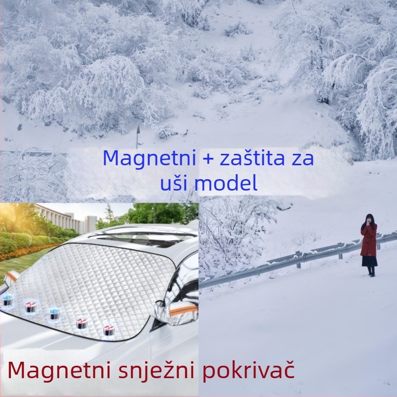 Univerzalni pokrov za automobil s aluminijskom folijom za zaštitu od sunca i kiše, toplinska izolacija, ugrađena montaža, pokrivanje prednjeg dijela