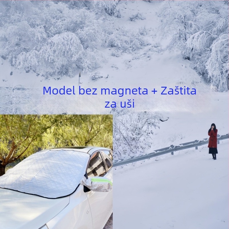 Univerzalni pokrov za automobil s aluminijskom folijom za zaštitu od sunca i kiše, toplinska izolacija, ugrađena montaža, pokrivanje prednjeg dijela