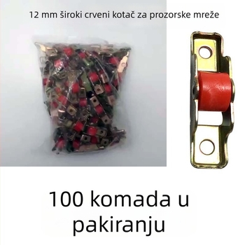 12 mm široki plosnati kotačić za plastično-čelični mrežni prozor, mali crveni kotačić, posebno plosno kolo za klizne mrežne vrata