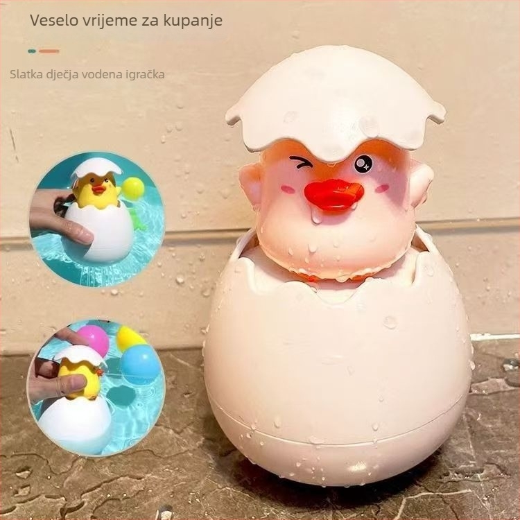 Dječja igračka za kupanje s dizajnom jajeta dinosaura, plastična (Plastika; raspršivanje vode; za kupanje)