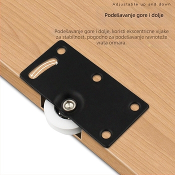 Hongfeng Hardware klizni kotačići za vrata, metalni, gornji i donji za ormarić, model Round b, vanjski promjer 1, promjer osovine 1, debljina stijenke 1.5