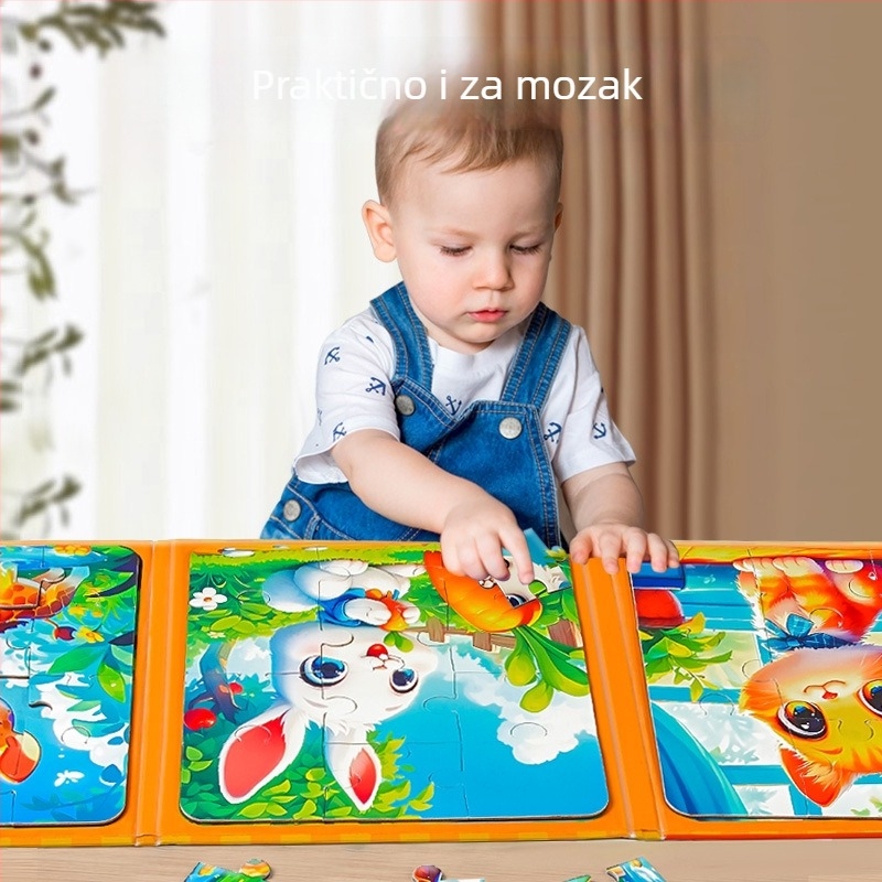 DIY magnetska slagalica za djecu 0–3 godine, papirnati ravni puzzle, u kartonskoj kutiji