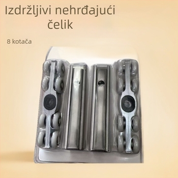 Set kliznih kolotura za drvena vrata, 8 koluta, nehrđajući čelik 201, blister pakiranje s dodacima, jednostavna ugradnja, tih i glatko radi