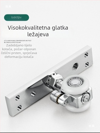 Sklopiva prozorska tračnica s kolima – drvena tračnica za lijeva/desna klizna vrata, balkon pregrada, kompletan set