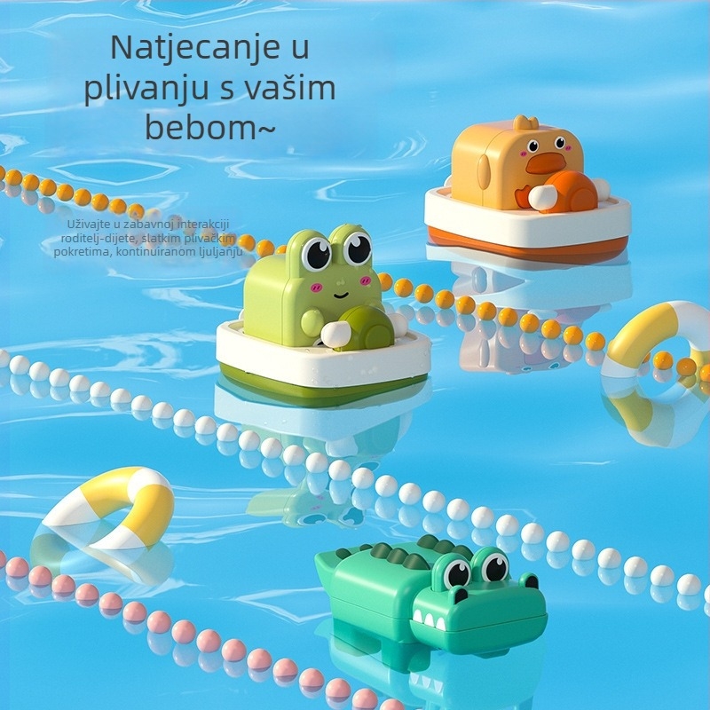 Plastična kupaonska igračka s navijanim mehanizmom za bebe od 0 do 2 godine – geometrijske životinje, privatna oznaka dostupna