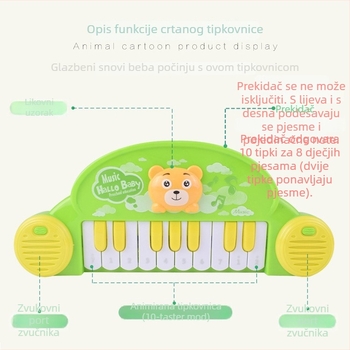 Elektronički organ igračka za djecu - plastični glazbeni instrument za rani razvoj, potiče koordinaciju ruka-oka, sluh, emocionalni i intelektualni razvoj za djecu 0–3 godine