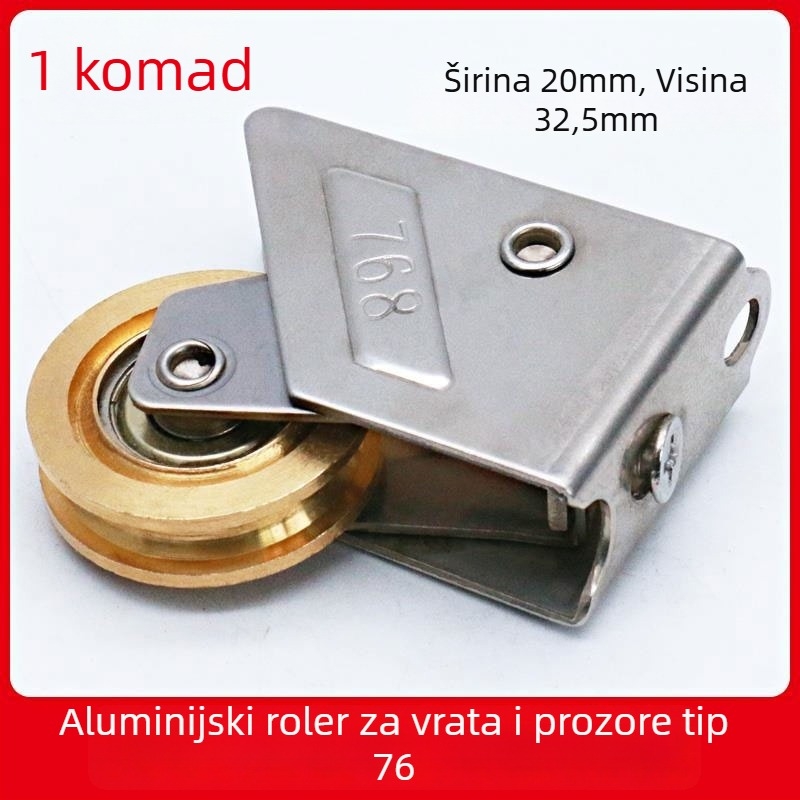  Prozorska rola za staklene klizne prozore – aluminijska legura, bakreno kolo, stil 76, model 20×32.5