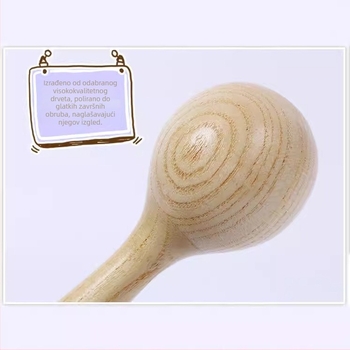 Orff dječji udarni instrument — drveni pješčani čekić s drvenom kuglom, za vrtić; Marka Seedling Musical Instrument; Za uzrast 7–14 godina; 3C kategorija: drvene igračke do 14 godina