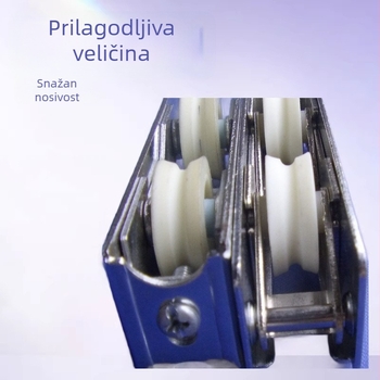S82 dvostruki kotač za vrata i prozore, materijal: željezo, debljina zida 1,2 mm, pogodan za aluminijske klizne prozore, maksimalno opterećenje: konzultirajte proizvođača