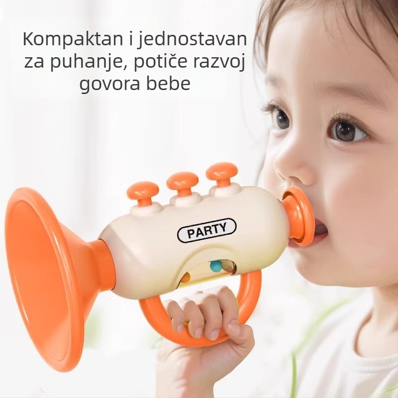 Dječja truba igračka – edukativni glazbeni instrument (plastika; uzrast 4–6 godina; razvoj sluha)