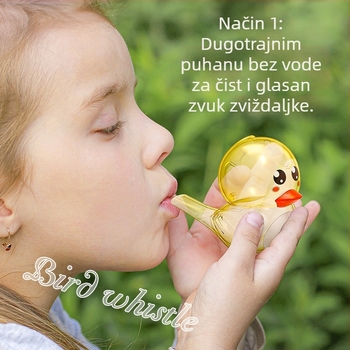 Domineering plastična zviždaljka za djecu — prozirna, za vježbanje mišića usta i učenje ptica, kreativna edukativna igračka