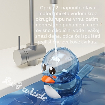 Domineering plastična zviždaljka za djecu — prozirna, za vježbanje mišića usta i učenje ptica, kreativna edukativna igračka