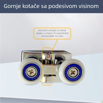 Staklena klizna vrata tuš sobe — hardverski dodaci, male i srednje veličine