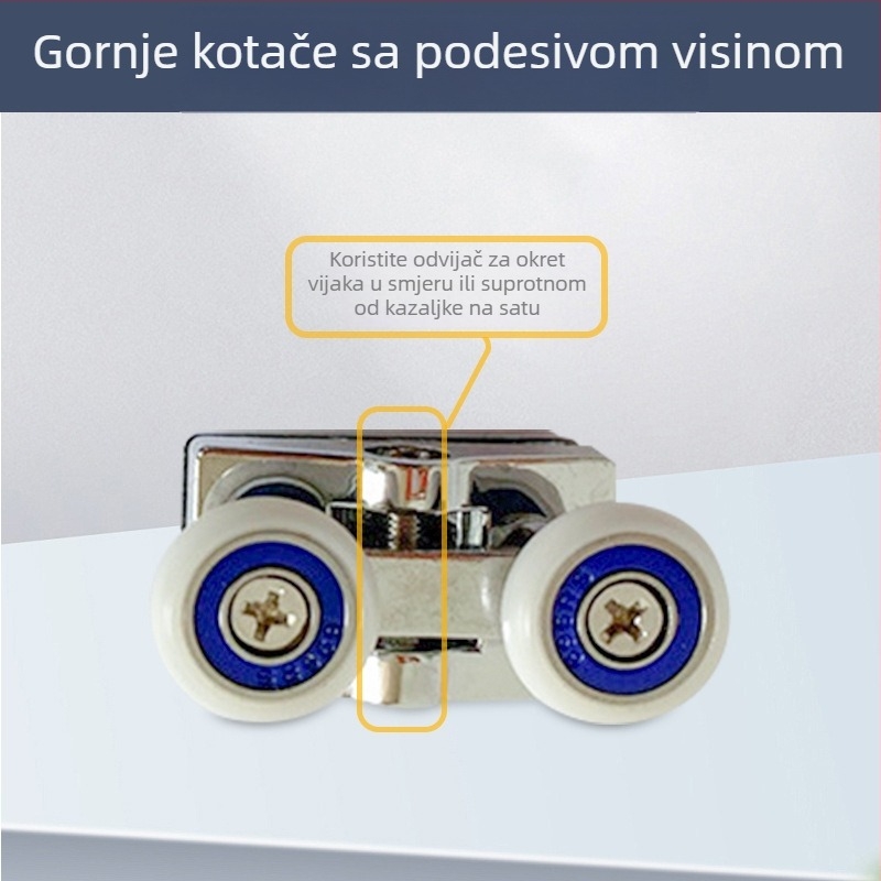 Staklena klizna vrata tuš sobe — hardverski dodaci, male i srednje veličine