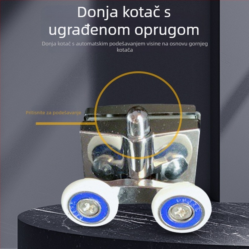Staklena klizna vrata tuš sobe — hardverski dodaci, male i srednje veličine