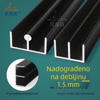 Monledge Orbit frameless staklena tračnica za ormarske vrata – aluminijska legura, suvremen minimalistički stil