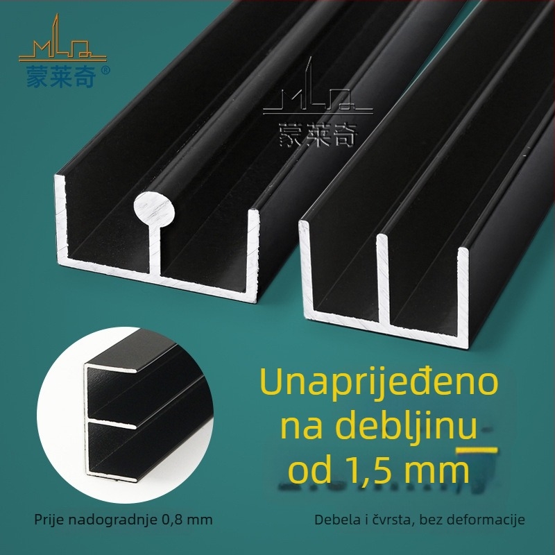 Monledge Orbit frameless staklena tračnica za ormarske vrata – aluminijska legura, suvremen minimalistički stil