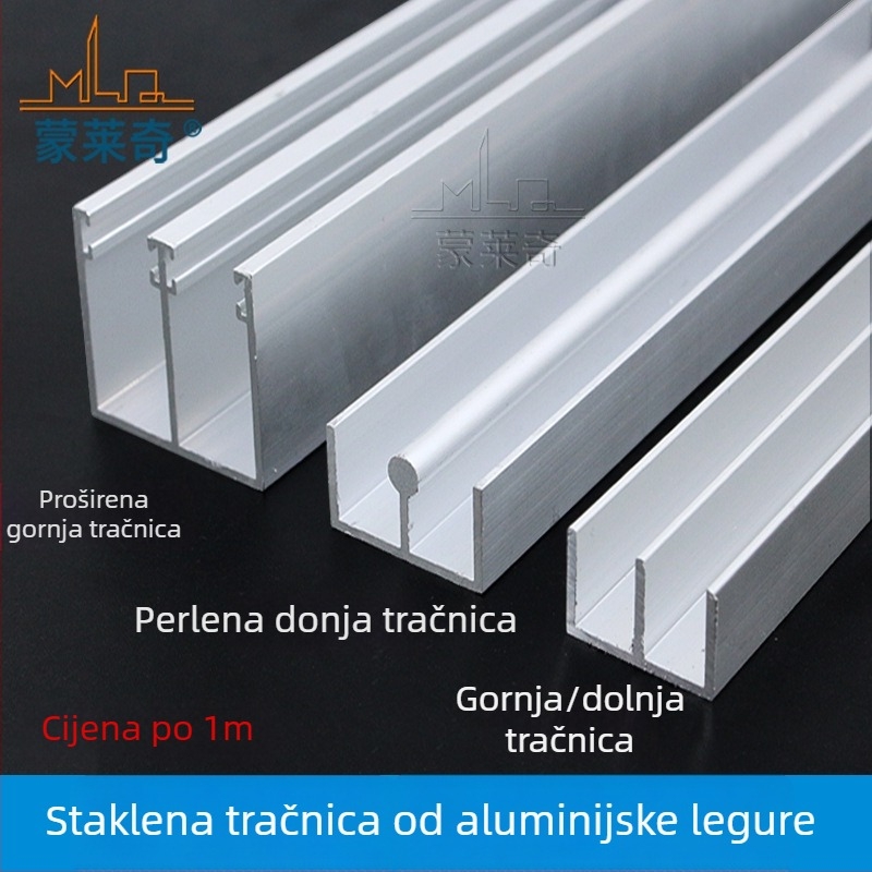 Monledge Orbit frameless staklena tračnica za ormarske vrata – aluminijska legura, suvremen minimalistički stil