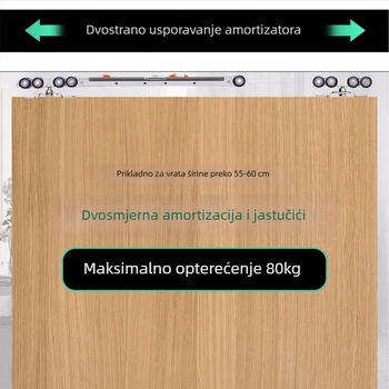 Dvosmjerni tiho demperski vodilica kotačić za klizna vrata – nosivost 60-100 kg, materijal: cink legura + metal + POK, Cam Track, pogodno za masivna drvena/nerđajuća/minimalistička vrata