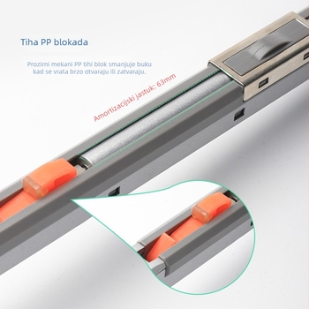 Dvosmjerni tiho demperski vodilica kotačić za klizna vrata – nosivost 60-100 kg, materijal: cink legura + metal + POK, Cam Track, pogodno za masivna drvena/nerđajuća/minimalistička vrata