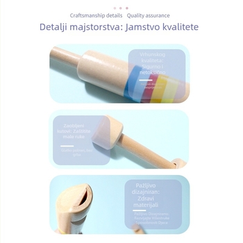 Drvena push-pull flauta za rani odgoj — razvoj senzorne i slušne percepcije; Materijal: drvo; Porijeklo: Zhejiang; Marke: Miyou Rabbit; Dob: 0–3 godine; Obuka: senzorna i slušna.