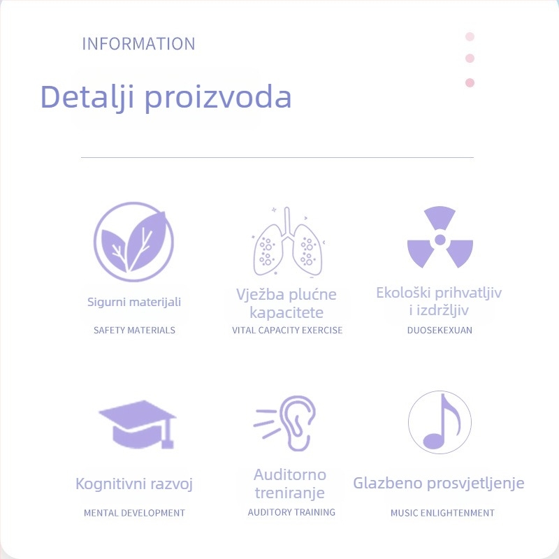 Drvena push-pull flauta za rani odgoj — razvoj senzorne i slušne percepcije; Materijal: drvo; Porijeklo: Zhejiang; Marke: Miyou Rabbit; Dob: 0–3 godine; Obuka: senzorna i slušna.