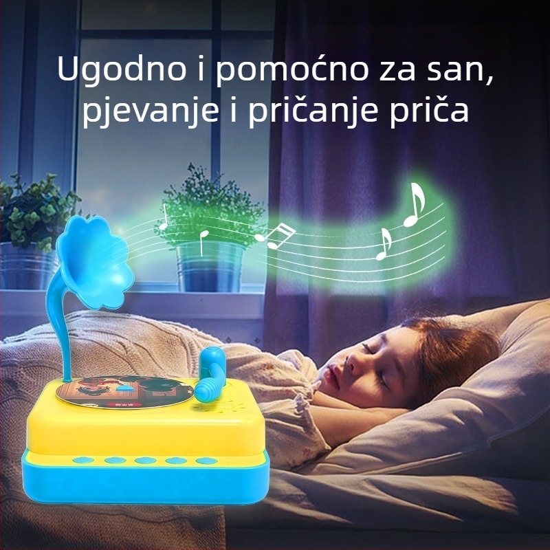Dječje čitačko-uređaj s glazbom i pričom, plastično kućište, USB punjenje, za djecu 4–6 godina