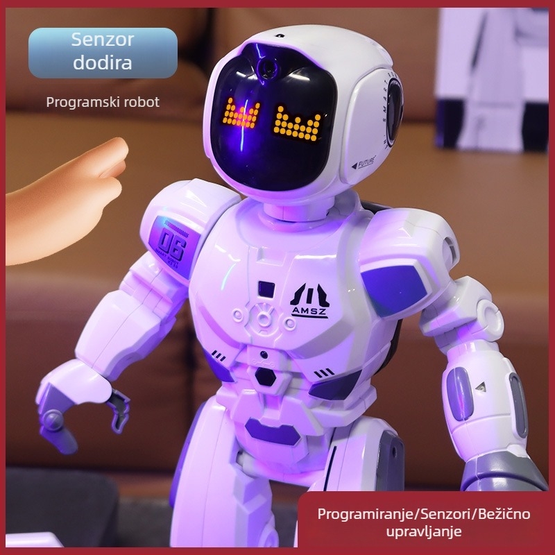 Inteligentni programski robot za rani odgoj – višenamjenski interaktivni igrač s daljinskim upravljanjem, punjiva litij baterija, glazba i emocionalna interakcija, senzor dodira, uzrast 4–6 godina