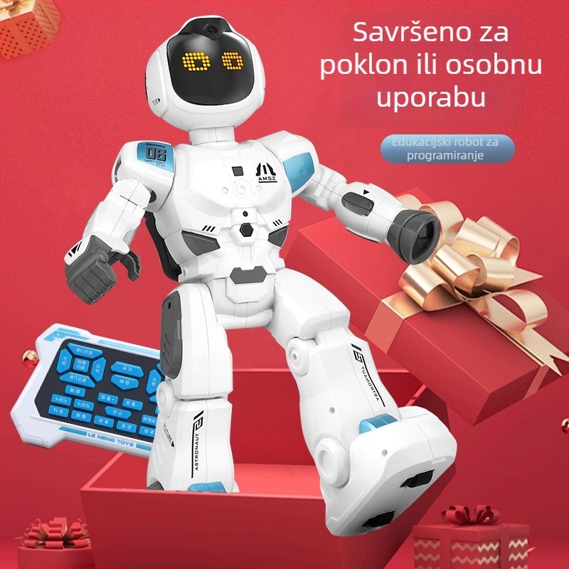 Inteligentni programski robot za rani odgoj – višenamjenski interaktivni igrač s daljinskim upravljanjem, punjiva litij baterija, glazba i emocionalna interakcija, senzor dodira, uzrast 4–6 godina