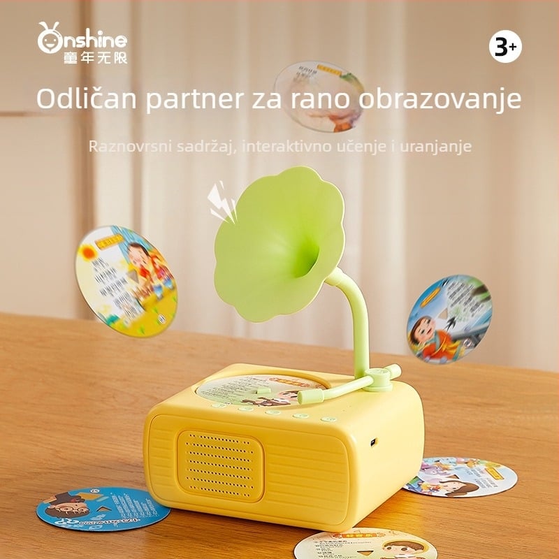 Uređaj za rano obrazovanje s pametnim fonografom i glazbenim playerom, ABS kućište, litij-ionska baterija, bez memorije, za djecu 4–6 godina