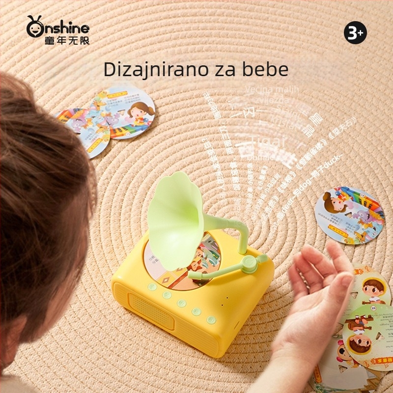 Uređaj za rano obrazovanje s pametnim fonografom i glazbenim playerom, ABS kućište, litij-ionska baterija, bez memorije, za djecu 4–6 godina
