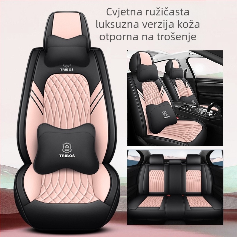 Auto jastučnice za sjedala s PVC površinom i punjenjem od sintetičkih vlakana, šivanje, poslovni stil — Raymond, pogodne za sve sezone
