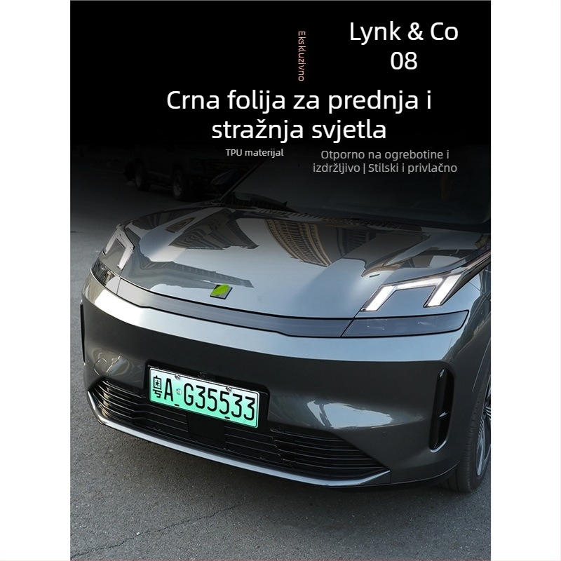 Zaštitna naljepnica za farove Lynk & Co 08 — film za potamnjenje farova i film za promjenu boje DRL i stražnjih svjetala, vanjska modifikacija