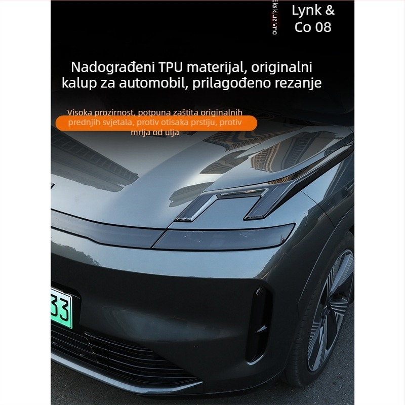 Zaštitna naljepnica za farove Lynk & Co 08 — film za potamnjenje farova i film za promjenu boje DRL i stražnjih svjetala, vanjska modifikacija