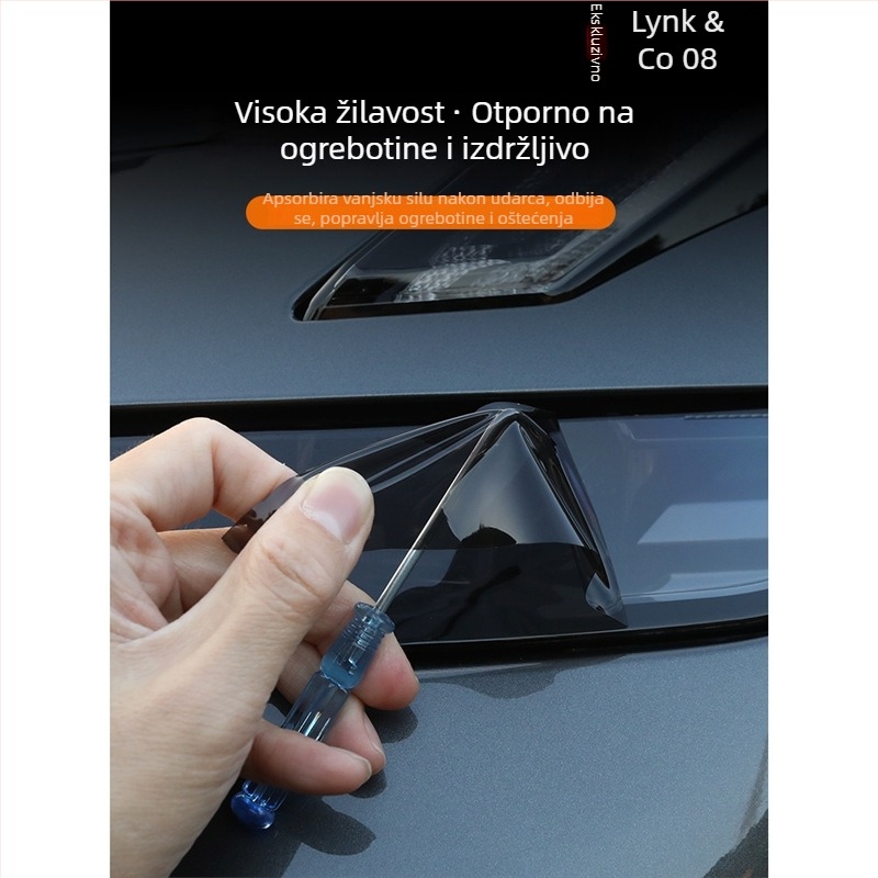 Zaštitna naljepnica za farove Lynk & Co 08 — film za potamnjenje farova i film za promjenu boje DRL i stražnjih svjetala, vanjska modifikacija
