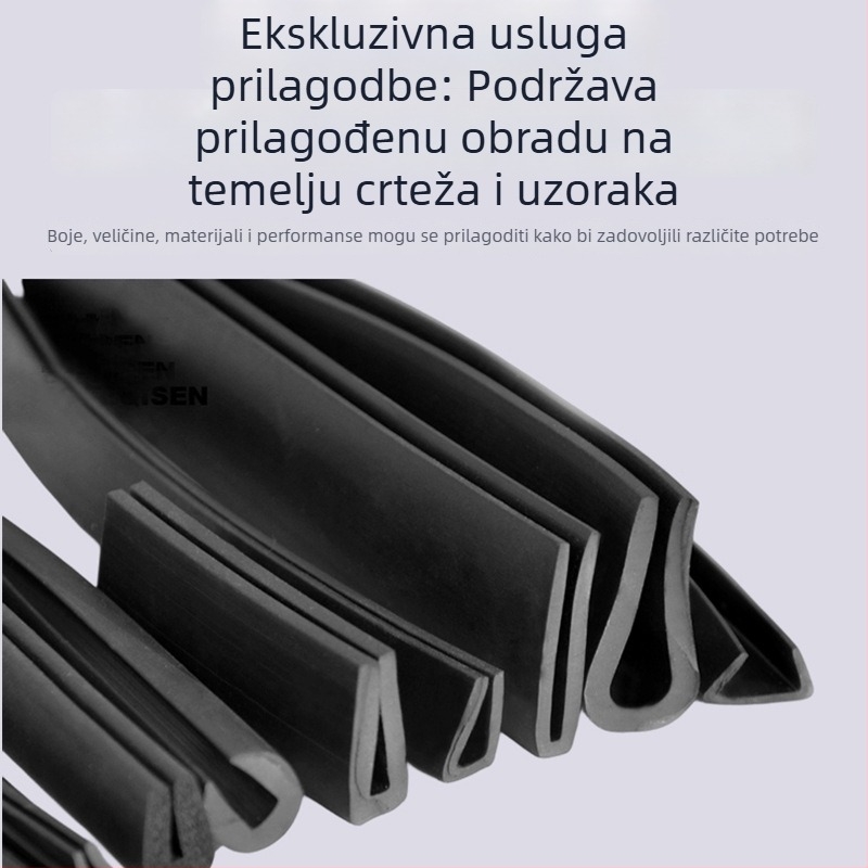 EPDM U-oblik silikonova traka za rub; protuklizna, ublažavanje udara; otporna na habanje i starenje; za automobile, vrata i prozore, spremnike i stubišta.