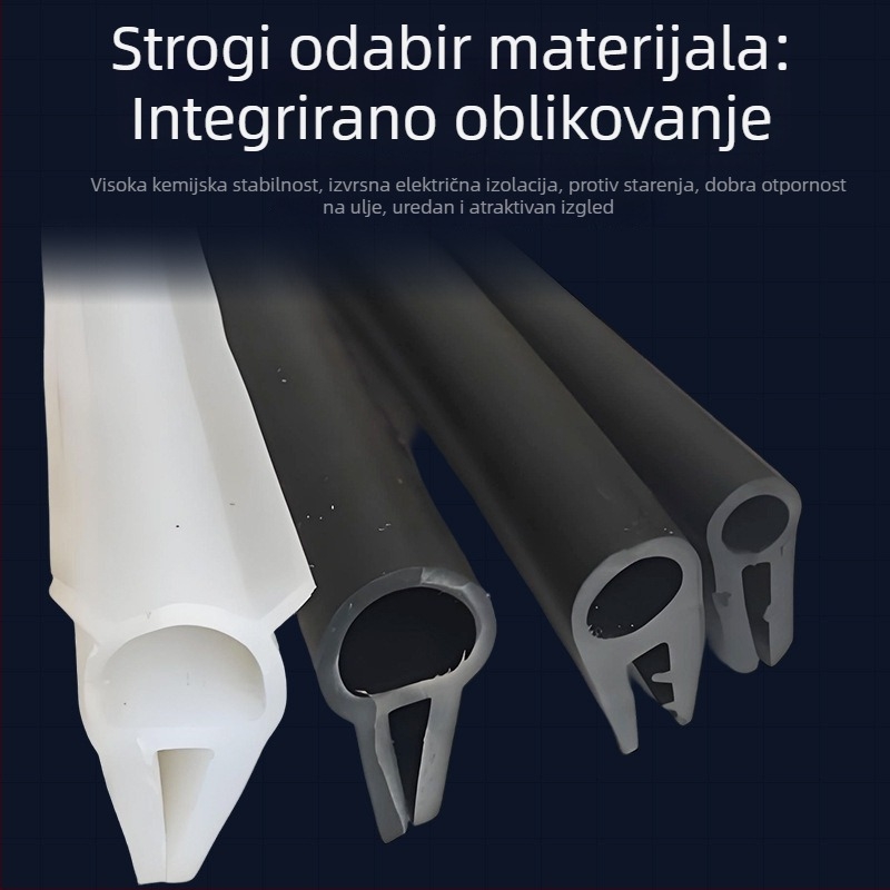 EPDM U-oblik silikonova traka za rub; protuklizna, ublažavanje udara; otporna na habanje i starenje; za automobile, vrata i prozore, spremnike i stubišta.