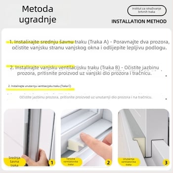 Prozorski brtveni trak – zvučna izolacija, otporan na vjetar i prašinu, stil modernog minimalizma, Model: Drugo