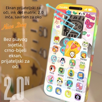 Obrazovni dječji telefon s LCD zaslonom, glazba/glas, LED svjetlo, USB punjenje, plastični