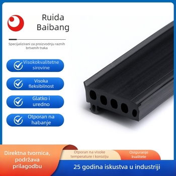 Silikonska EPDM brtva za aluminijske prozore i vrata s termičkim prekidom, U-oblik brtve, za staklene fasade, zvučna izolacija i vodonepropusnost