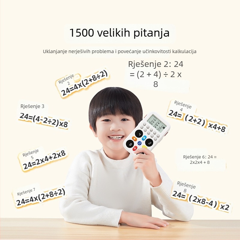 Edukativna igračka za rano obrazovanje: 24-točkovno mentalno računanje i razmišljanje za osnovnoškolce, s glazbom, plastika, napajanje običnom suhom baterijom, u kutiji, model 1009
