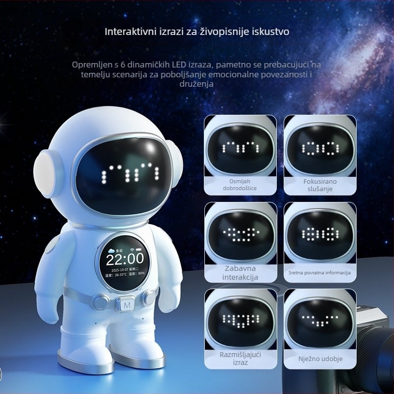 AI robot-prijatelj za djecu s LCD zaslonom, prepoznavanjem glasa, Wi‑Fi i mobilnom aplikacijom – emocionalna interakcija