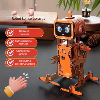 DIY glasovno upravljana edukativna robotska igračka za znanstvene eksperimente - plastična konstrukcija, prepoznavanje glasa, Wi-Fi podrška, uzrast 7-14