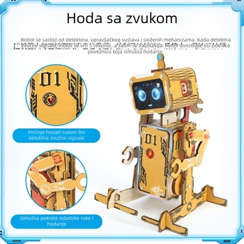 DIY glasovno upravljana edukativna robotska igračka za znanstvene eksperimente - plastična konstrukcija, prepoznavanje glasa, Wi-Fi podrška, uzrast 7-14