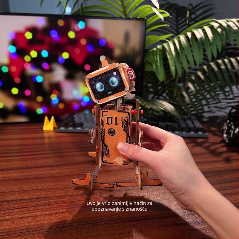DIY glasovno upravljana edukativna robotska igračka za znanstvene eksperimente - plastična konstrukcija, prepoznavanje glasa, Wi-Fi podrška, uzrast 7-14
