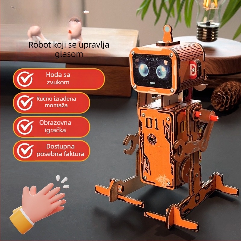 DIY glasovno upravljana edukativna robotska igračka za znanstvene eksperimente - plastična konstrukcija, prepoznavanje glasa, Wi-Fi podrška, uzrast 7-14
