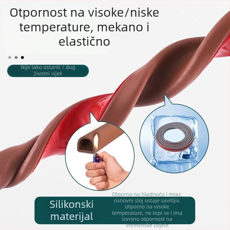 D-oblik silikon auto-seal traka za vrata i prozore – zvučna izolacija, otpornost na udarce, otpornost na smrzavanje, toplinska izolacija, zaštita od prašine