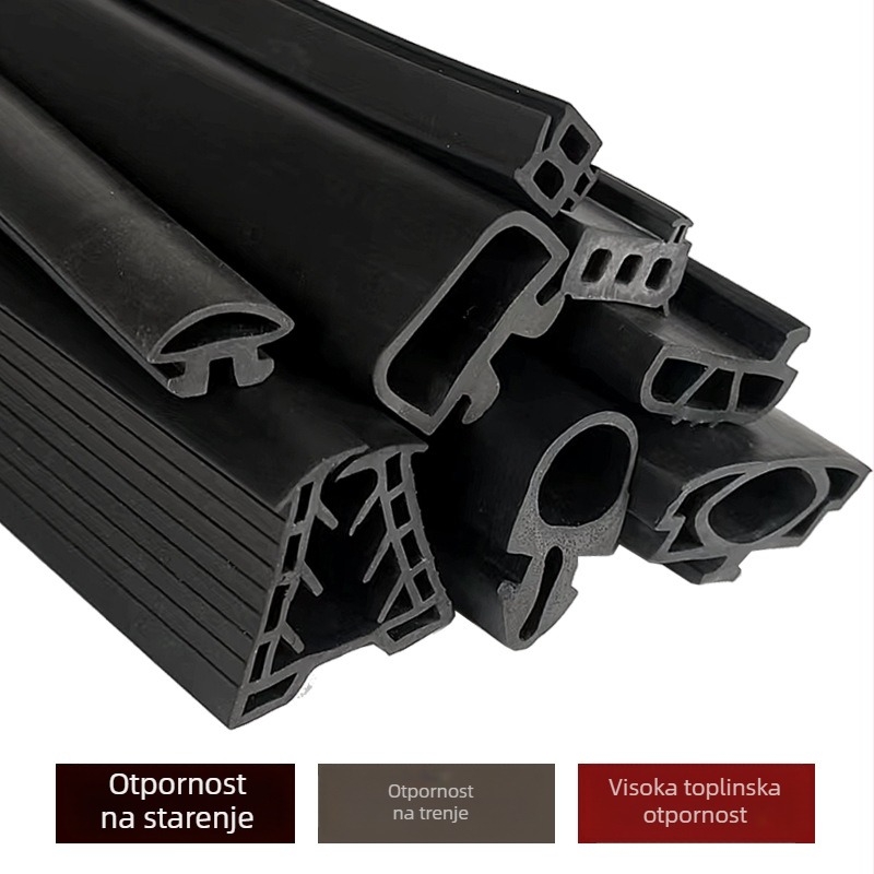 EPDM gumeni trak, vatrootporni brtveni trak, posebnog oblika, otporan na visoke temperature, brtvanje rubova s gostom pjenu